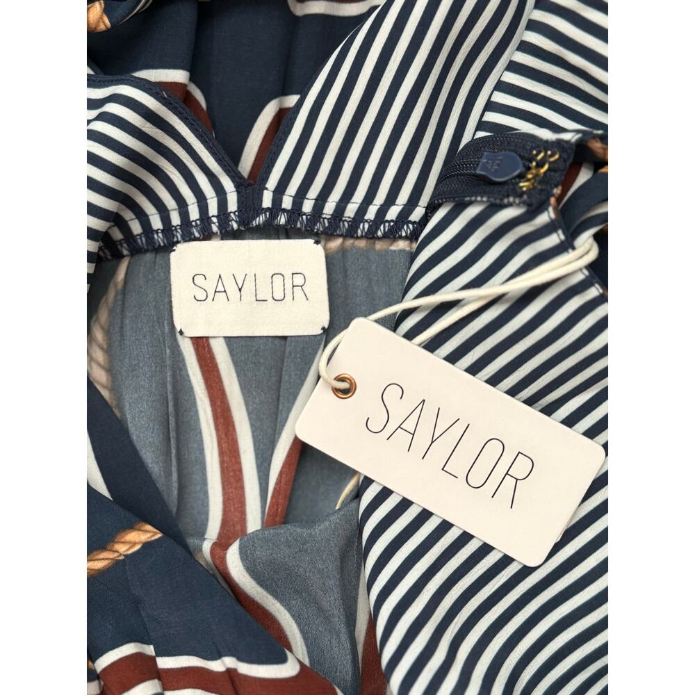 NWT Saylor Belinda Nautical Status Print Midi Dress Deep Navy Resort Small - Picture 5 of 5